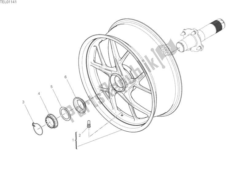 Toutes les pièces pour le Roue Arrière du Ducati Superbike Panigale V4 USA 1100 2019